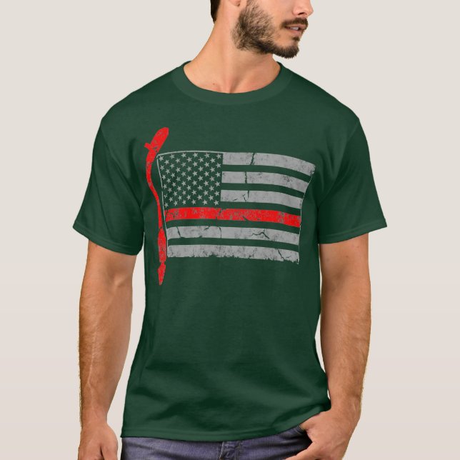 Classically DJ Turntable Deejay American flag T-Shirt (Front)