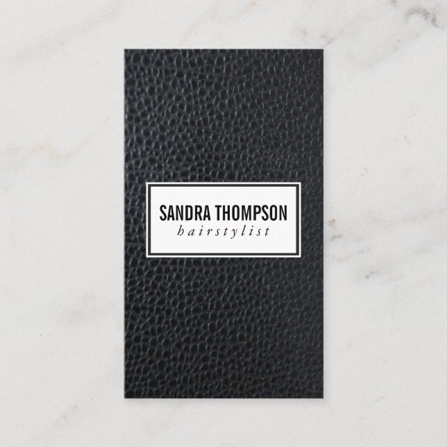 Classically Elegant Faux Leather Business Card (Front)