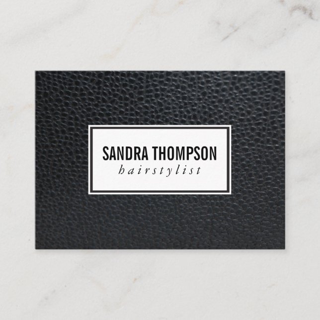 Classically Elegant Faux Leather Business Card (Front)