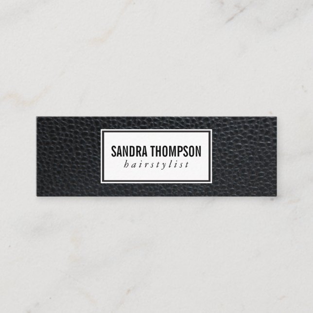 Classically Elegant Faux Leather Mini Business Card (Front)