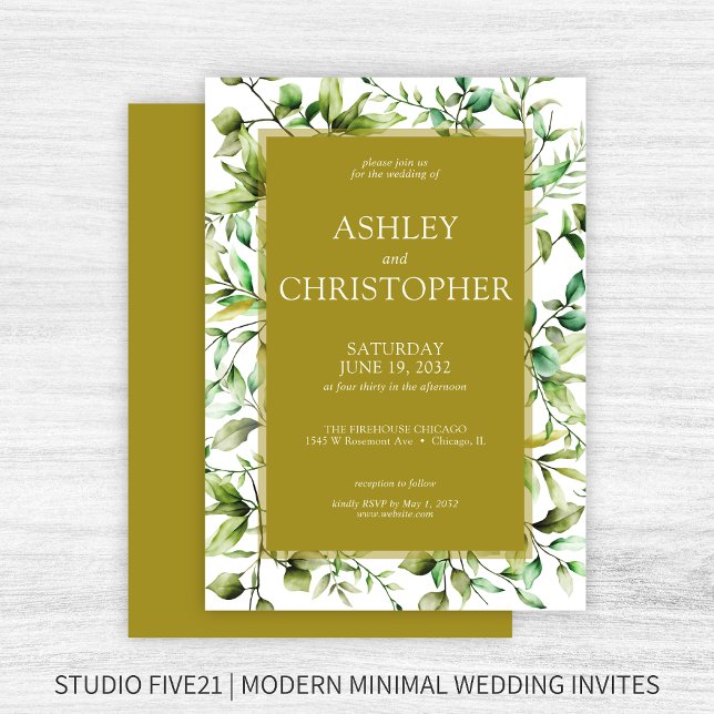 Classically Elegant Rustic Floral Border Wedding Invitation (Creator Uploaded)