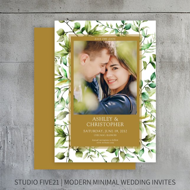 Classically Elegant Rustic Floral Border Wedding Save The Date (Creator Uploaded)