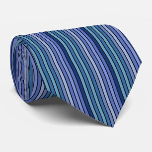 Classically Striped Blues Repeating Pattern Design Tie