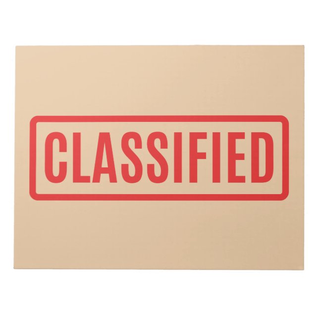 Classified Notepad (Front)