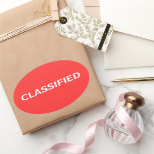classified oval sticker