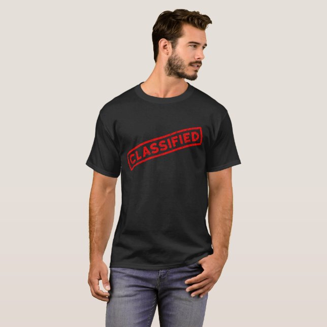Classified Red Rubber Stamp T-Shirt (Front Full)