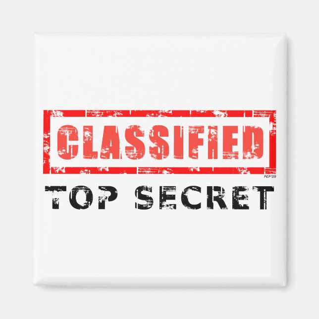 Classified Top Secret Magnet (Front)