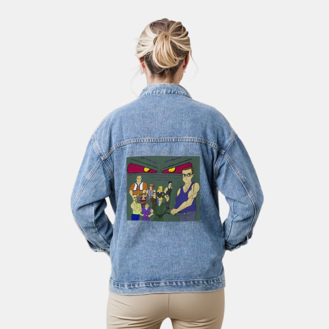 classmates anime inspired  denim jacket (Model)