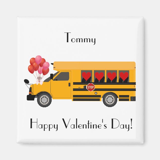 Classmates Valentine's Day Magnet School Bus (Front)