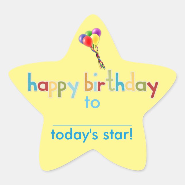 Classroom Birthday Star Stickers (Front)