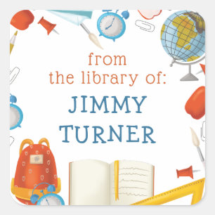 Classroom Bookplate Square Sticker