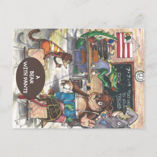 Classroom from "A Bear With Pants" Book Postcard