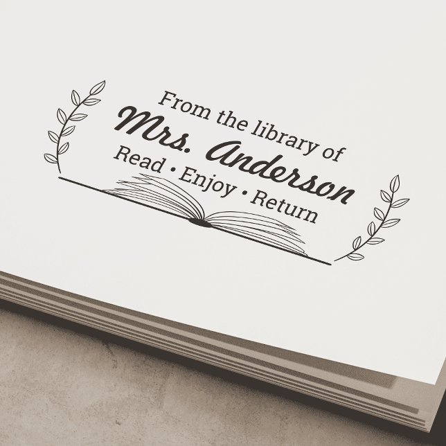 Classroom "From the library of" bookplate Self-inking Stamp (Creator Uploaded)