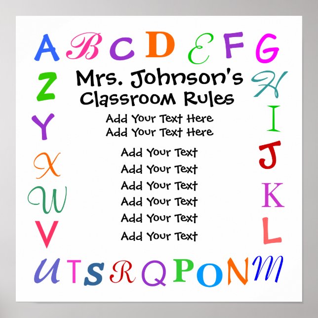 Classroom Rules Large SRF Poster (Front)