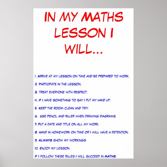 Classroom Rules Poster (Front)