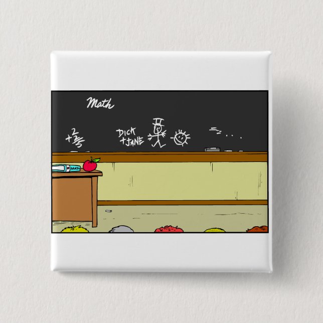 Classroom Scene 15 Cm Square Badge (Front)