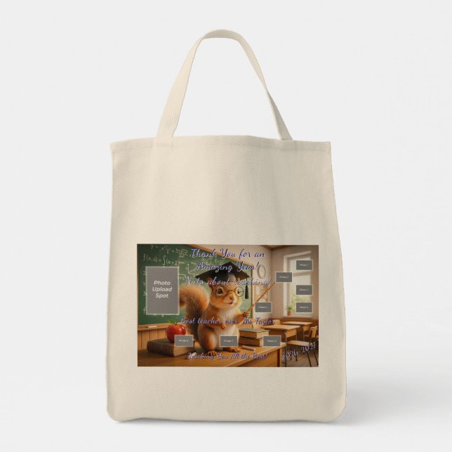 Classroom Squirrel Teacher Appreciation Tote Bag (Back)