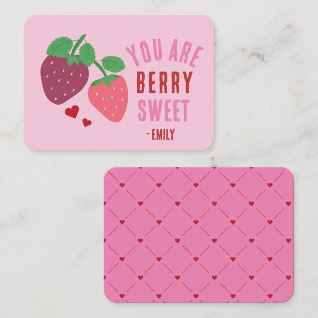 Classroom Valentine's Day Berry Sweet Card (Front/Back)