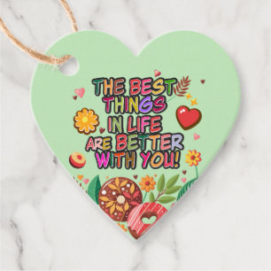 Classroom Valentine's Day Boho Doughnuts and Flowe Favour Tags