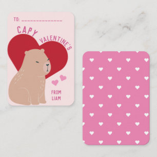 Classroom Valentine's Day Capybara Capy Card