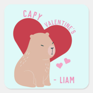 Classroom Valentine's Day Capybara Stickers