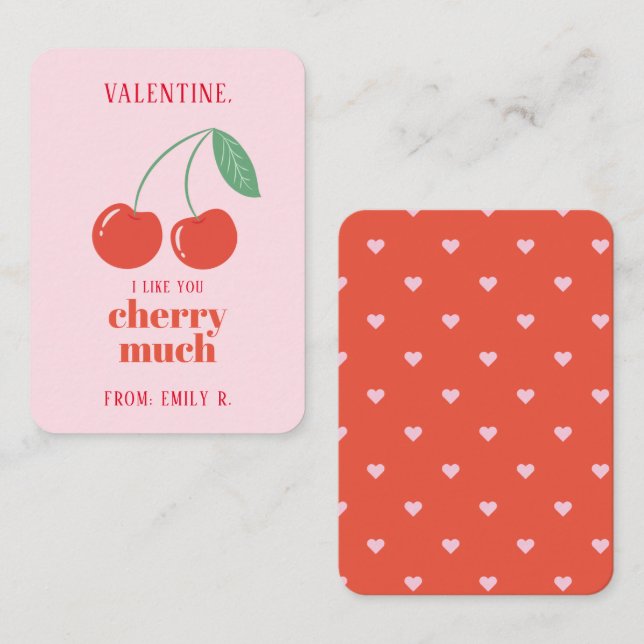 Classroom Valentine's Day Cherry Much Card (Front/Back)
