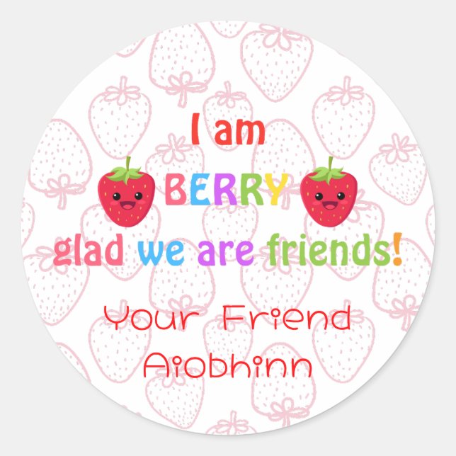 Classroom Valentine's Day Classic Round Sticker (Front)