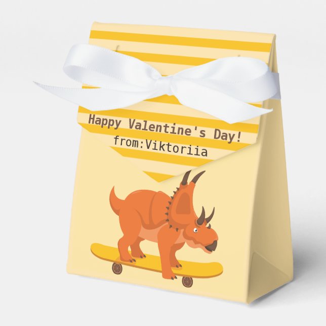 Classroom Valentine's Day dinosaur funny cute Favour Box (Front Side)