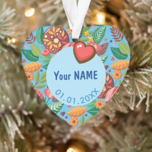 Classroom Valentine's Day Donut Flower Personalize Ornament
