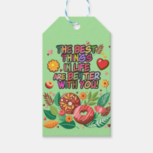 Classroom Valentine's Day Doughnut Flower Personal Gift Tags