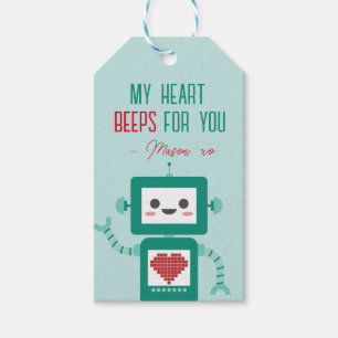 Classroom Valentine's Day Robot Beeps Gift Tag