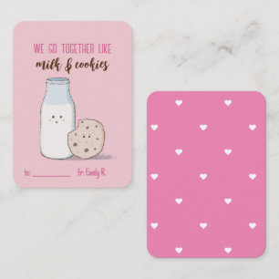 Classroom Valentines Milk and Cookies Card