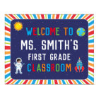 Classroom Welcome Sign in Outer Space Theme