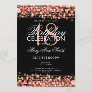 Classy 18th Birthday Party Sparkles Rose Gold Invitation