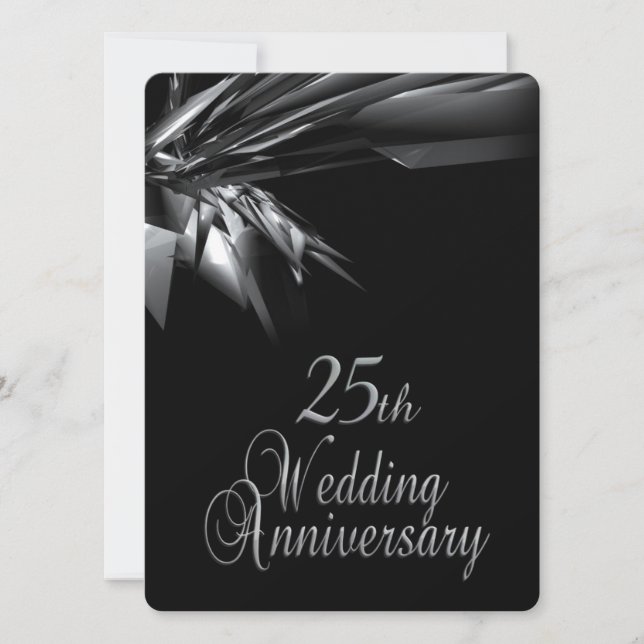 Classy 25th Wedding Anniversary Invitation (Front)