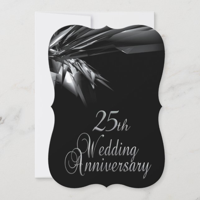 Classy 25th Wedding Anniversary Invitation (Front)