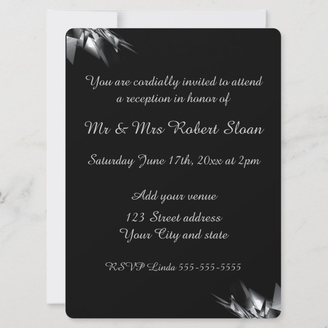 Classy 25th Wedding Anniversary Invitation (Back)
