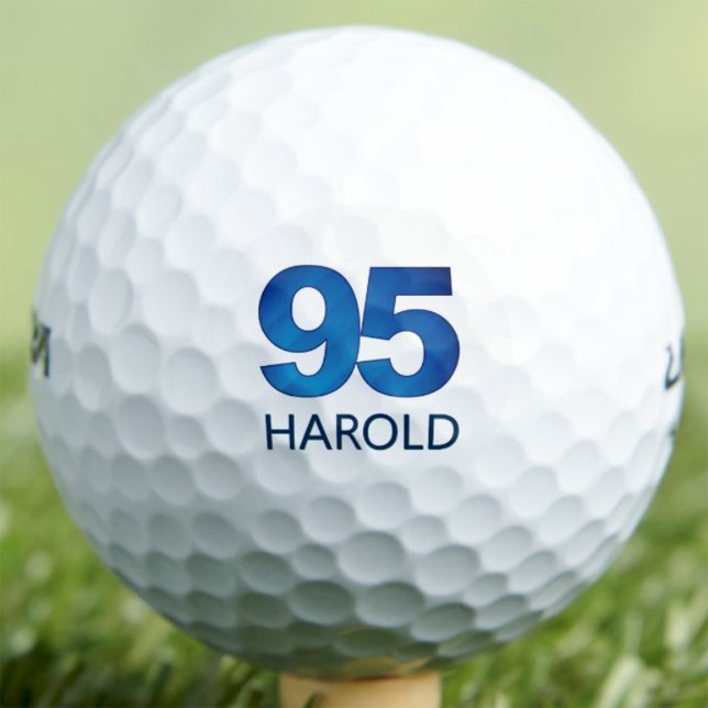 Classy 95th Birthday - 95 Years Blue Name Gift Golf Balls (Creator Uploaded)
