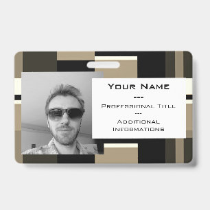 Classy Abstract Modern Custom Photo Professional ID Badge
