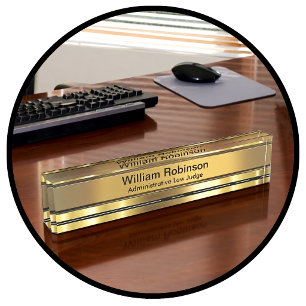 Classy Administrative Law Judge Desk Name Plaque Nameplate
