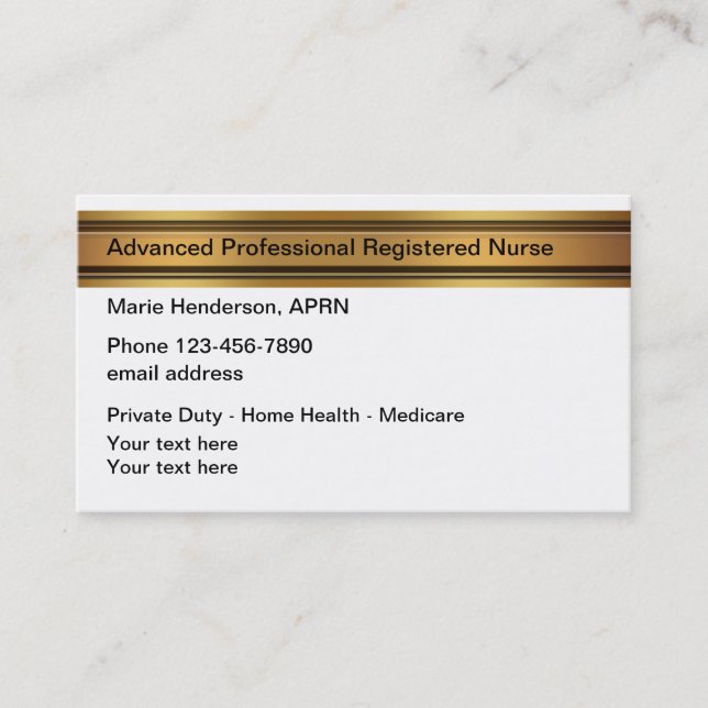 Classy Advanced Nurse Practitioner Business Card (Front)