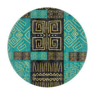 Classy African Tiles Line Art Pattern      Cutting Board
