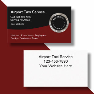 Classy Airport Taxi Service Business Cards