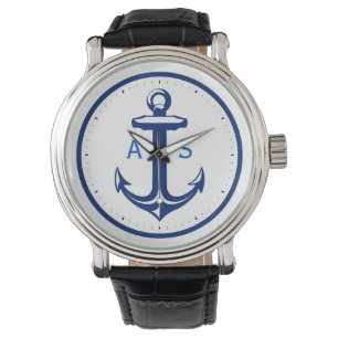 Classy Anchor with Initials   Nautical Gifts Watch