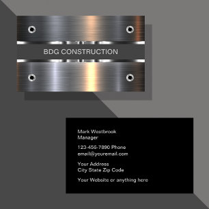 Classy And Cool Construction Theme Business Cards