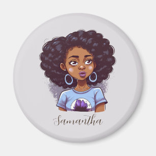 Classy and Elegant Afro Woman Magnet