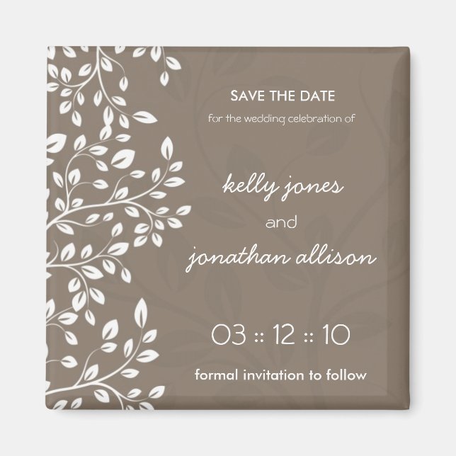 Classy and Elegant Save the Date Wedding Magnet (Front)