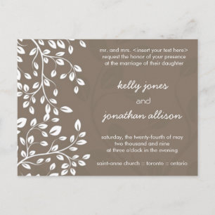 Classy and Elegant Wedding Invitation Postcard