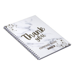 Classy and Functional White Marble Notebook