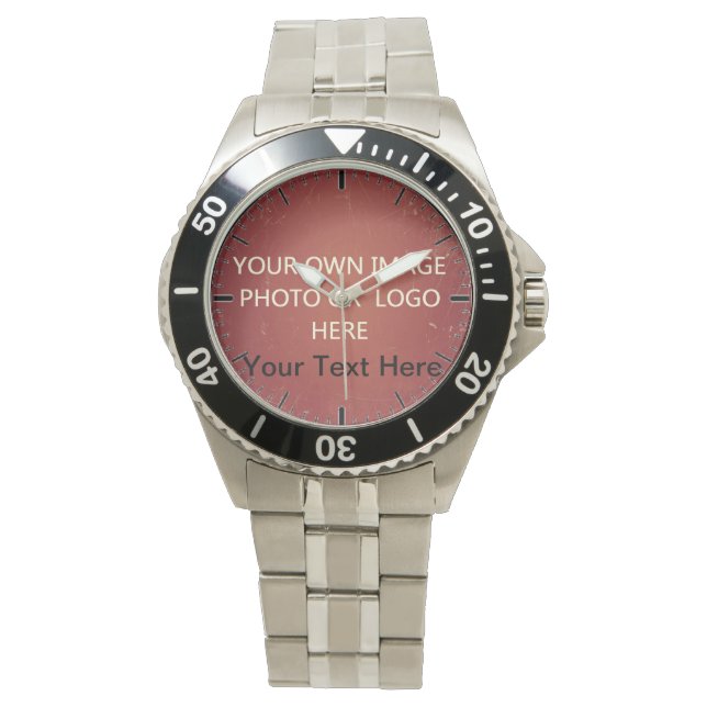 Classy and Timeless: A Burgundy Grunge Background Watch (Front)